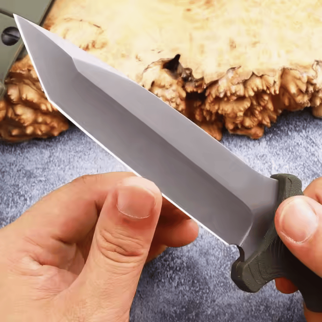 Army Green Stainless Steel Knife With Sheath