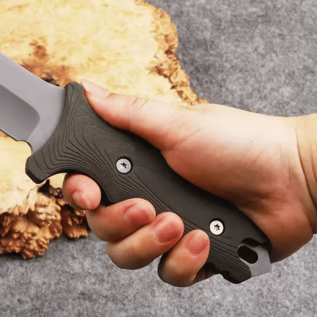 Army Green Stainless Steel Knife With Sheath