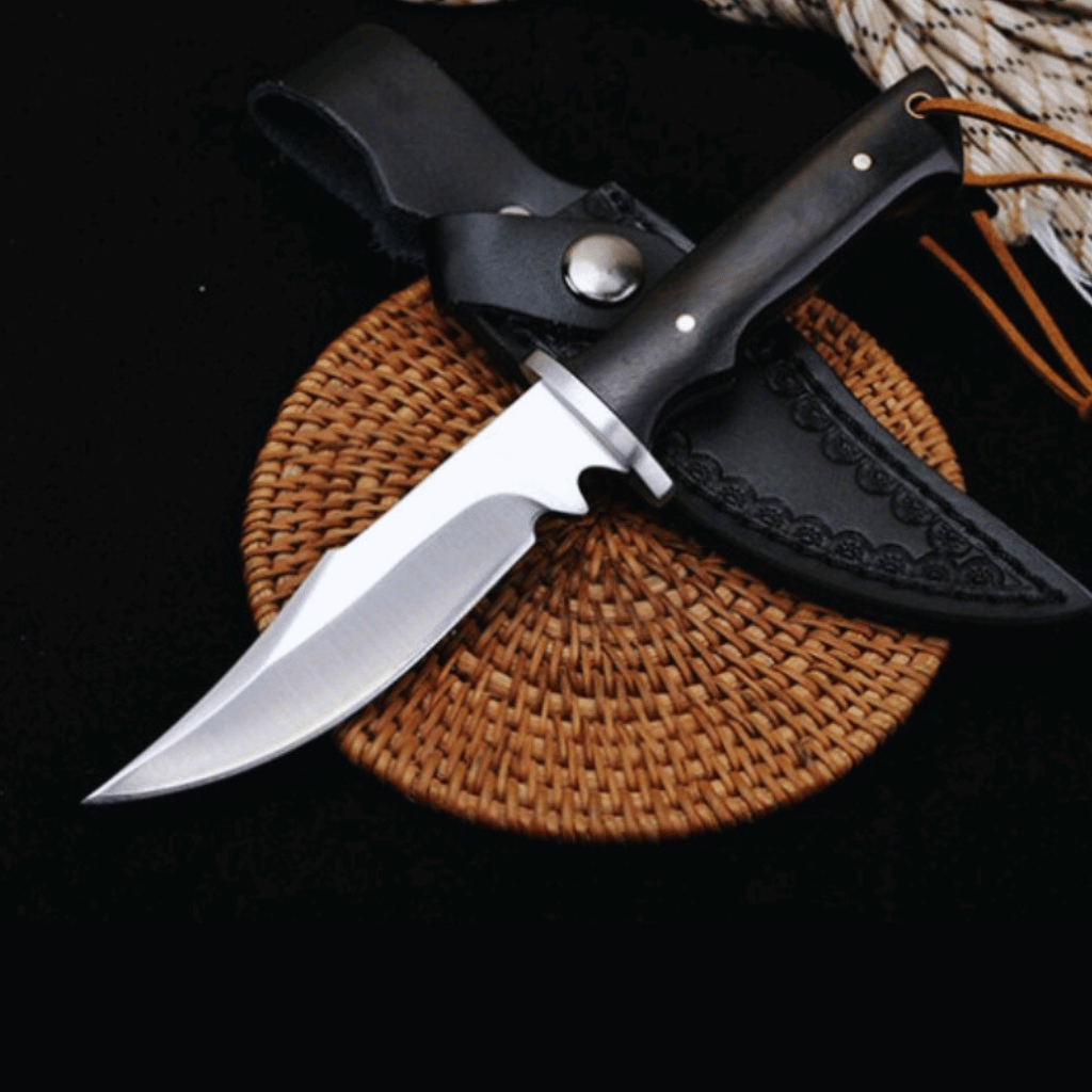 Clip Point Classic Onyx Stainless Steel Knife With Sheath