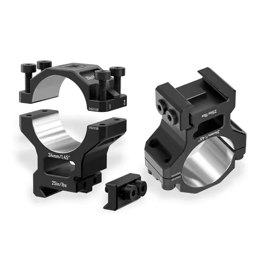 Discovery 6061 34mm High Profile Picatinny Scope Rings 2pc