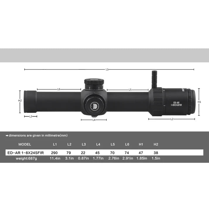 Discovery Optics ED-AR 1-8X24SFIR Scope
