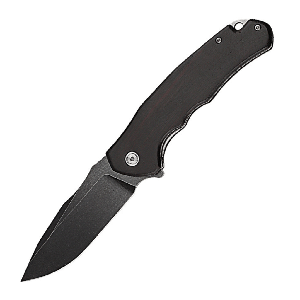 Ebony Handle Blackout Stainless Steel Pocket Knife