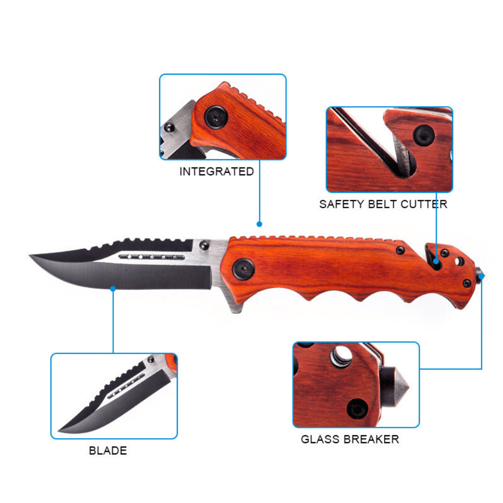Multifunction Blackened Stainless Steel Survival Pocket Knife
