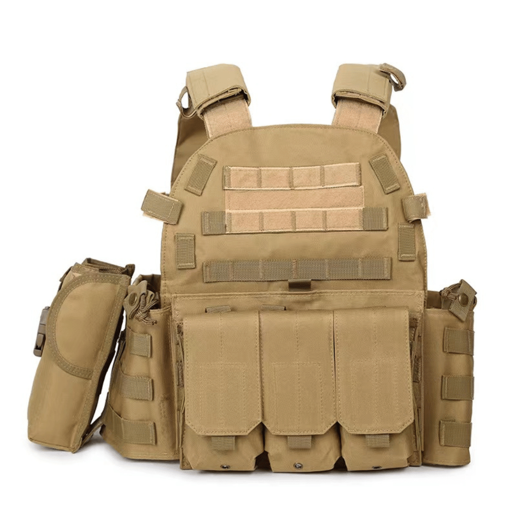 4 Pc Khaki Tactical Military Vest