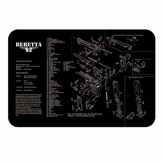 Beretta 92 Gun Cleaning Mat