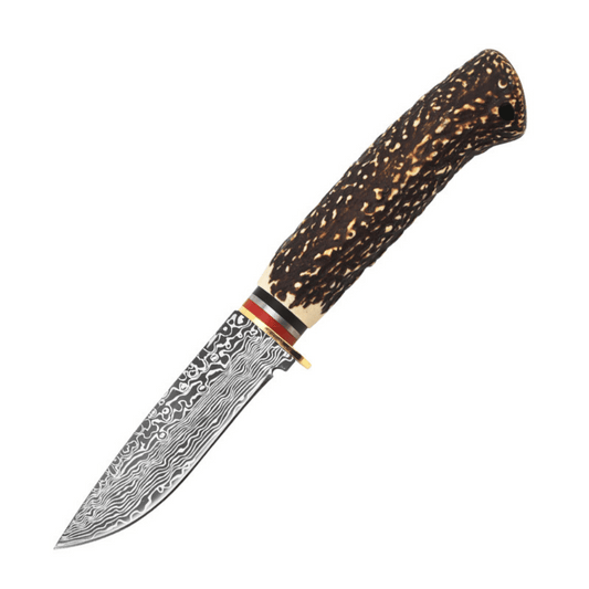 Bone Handle Damascus Stainless Steel Knife With Sheath