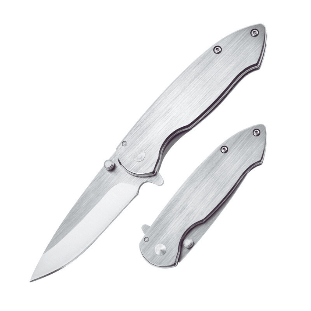 Classic Brushed Stainless Steel Folding Knife