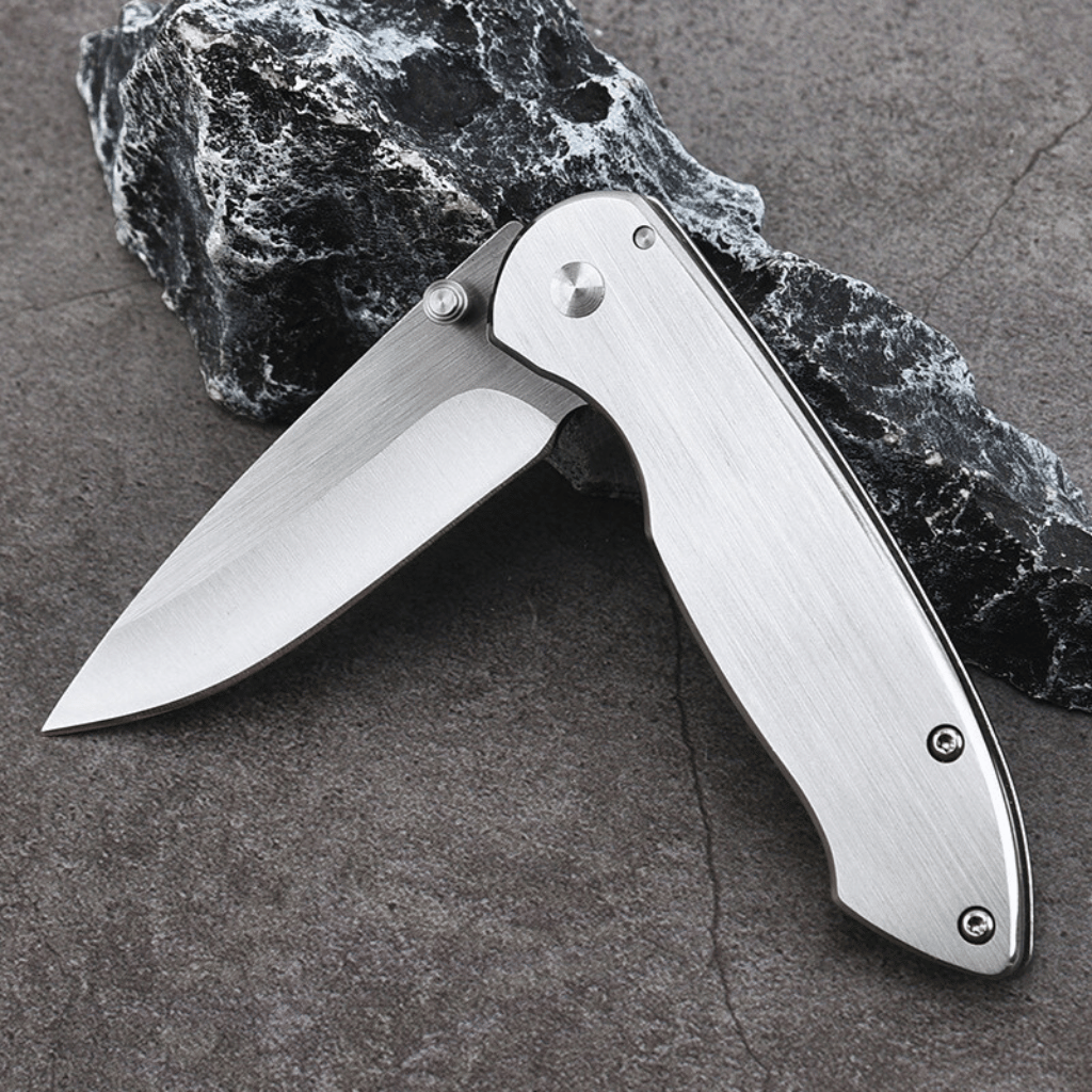 Classic Brushed Stainless Steel Folding Knife