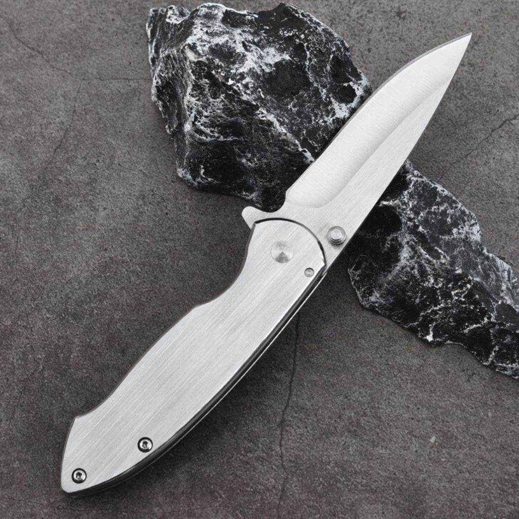 Classic Brushed Stainless Steel Folding Knife