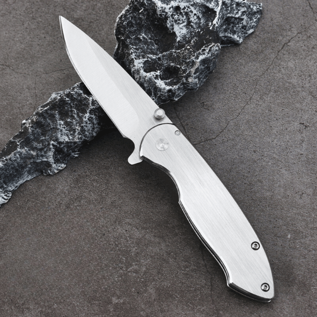 Classic Brushed Stainless Steel Folding Knife