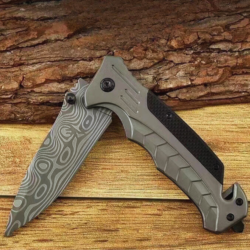 Damascus Forged G10 Stainless Steel Folding Knife