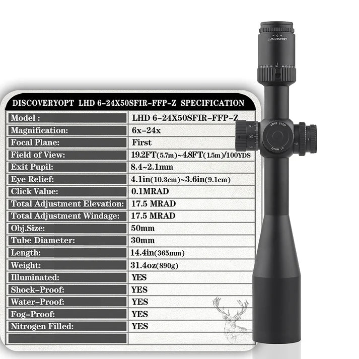 Discovery Optics LHD 6-24X50SFIR FFP-L Scope