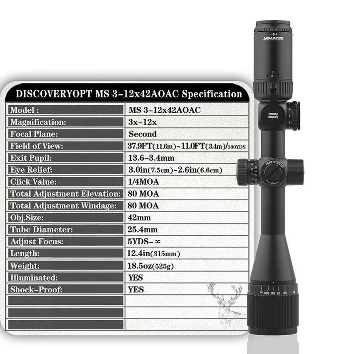 Discovery Optics MS 3-12X42AOAC Scope