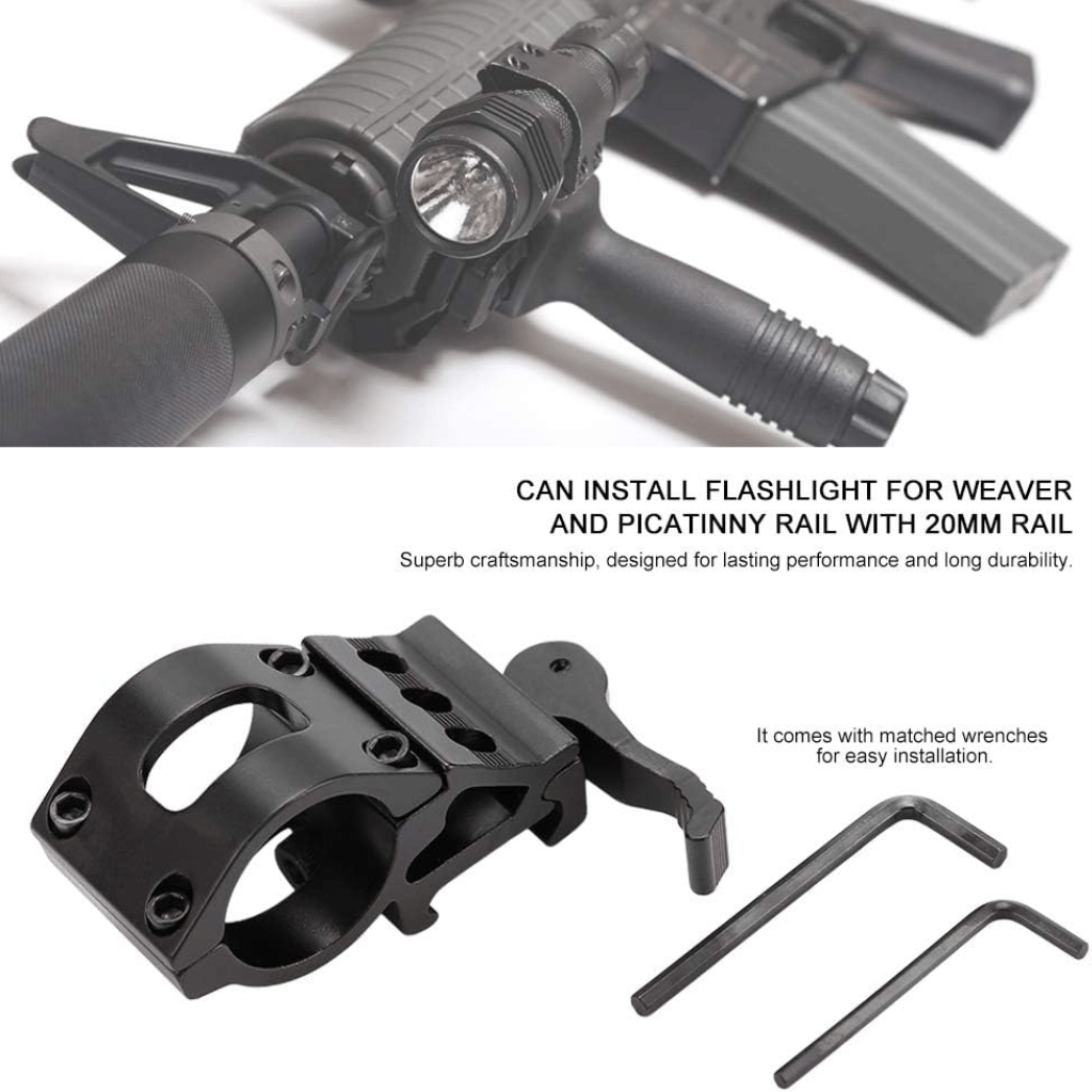 Flashlight Rail Mount Picatinny And Weaver Quick Release