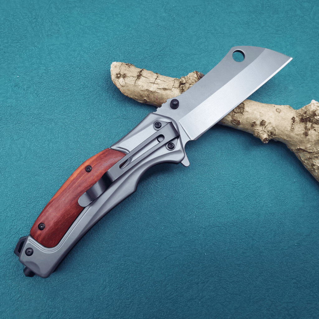 Outdoor Stainless Steel Folding Knife Rosewood Handle
