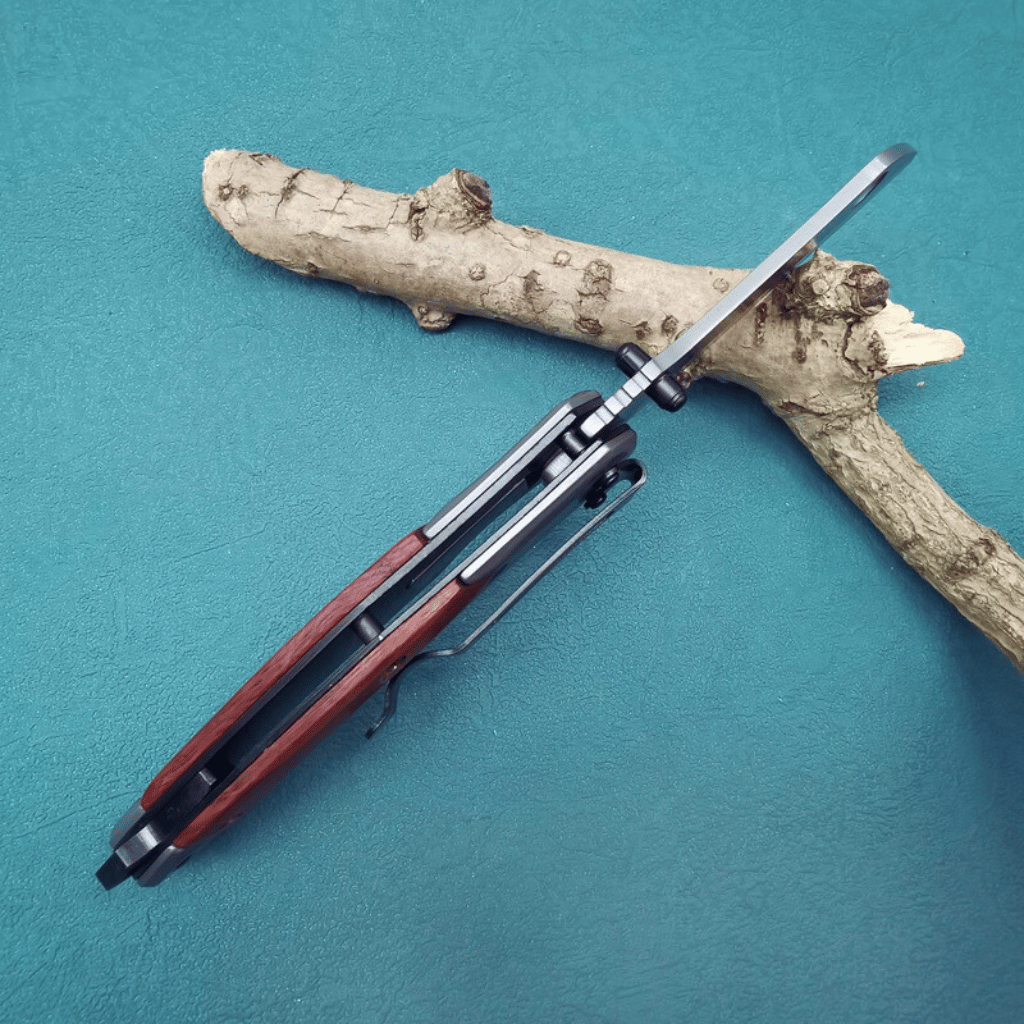 Outdoor Stainless Steel Folding Knife Rosewood Handle