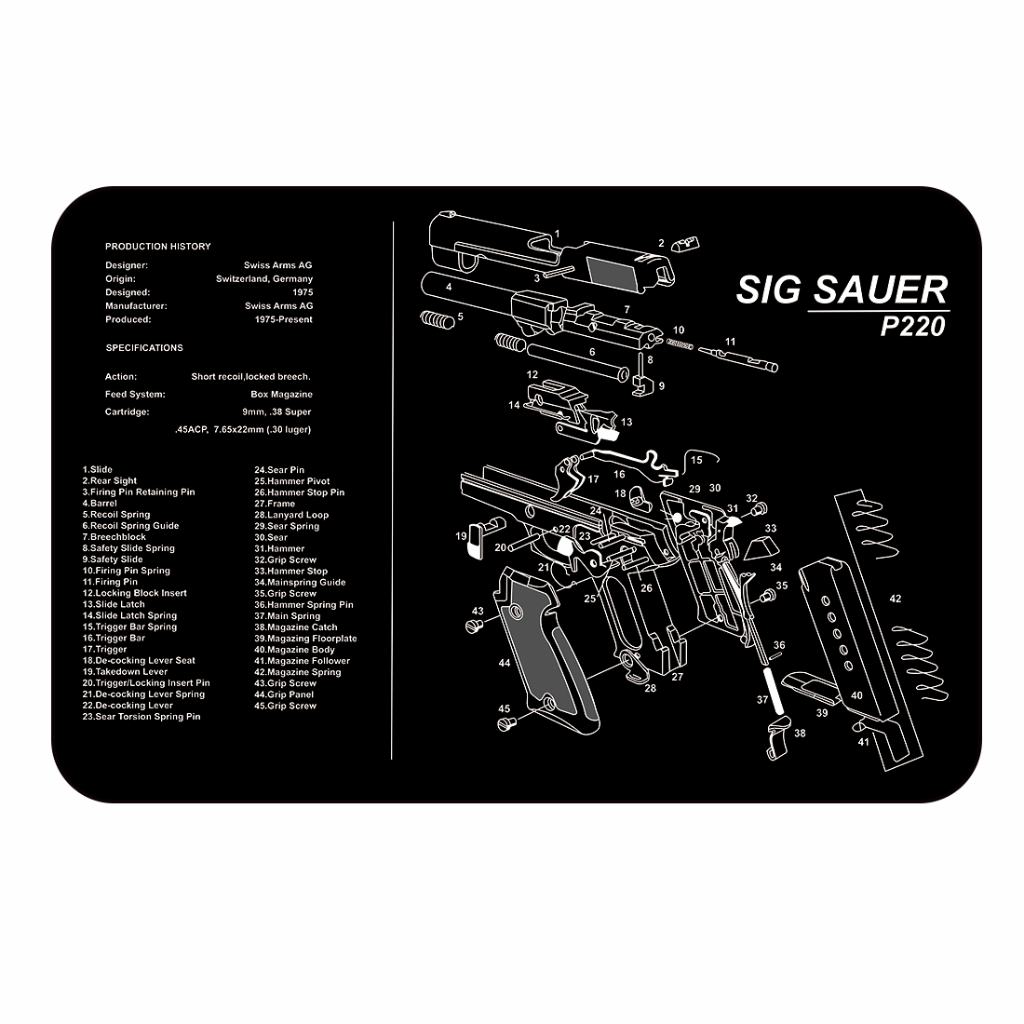 Sig Sauer P220 Gun Cleaning Mat