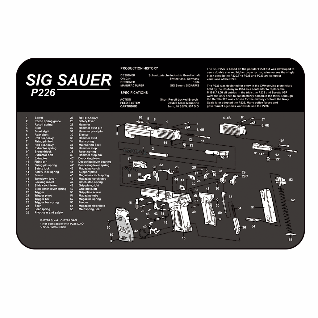 Sig Sauer P226 Gun Cleaning Mat