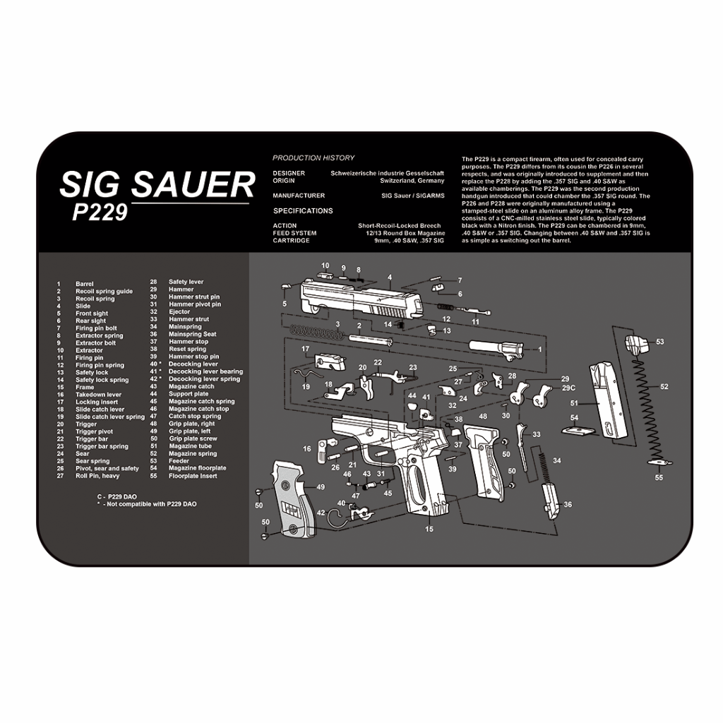 Sig Sauer P229 Gun Cleaning Mat