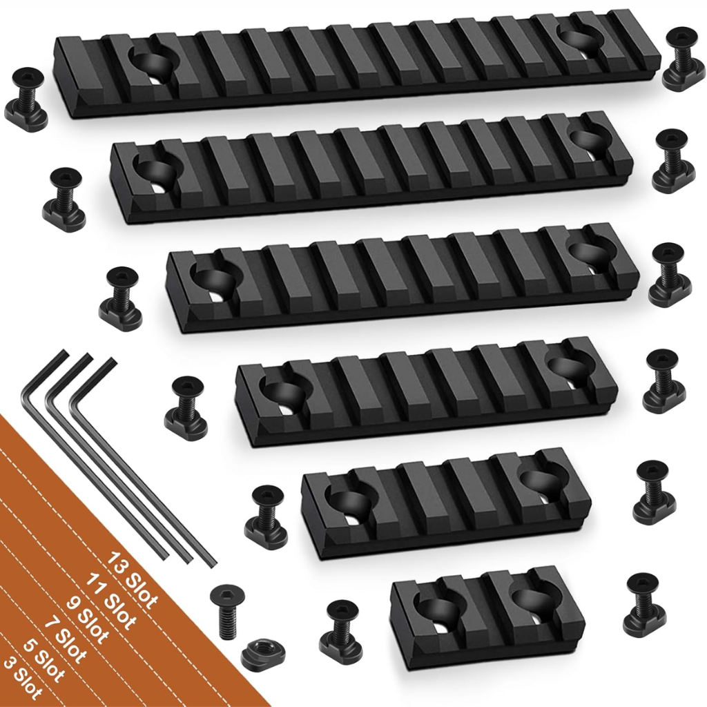 6 Pc Single Side Picatinny Rail Mount Set